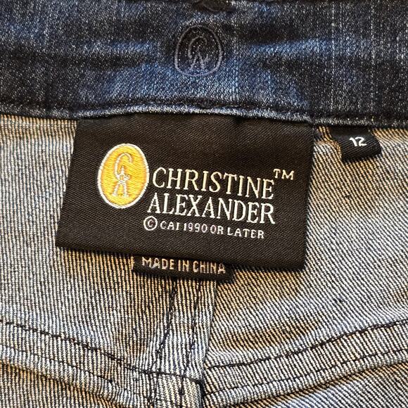 Christine Alexander Bootcut Jeans Womens Size 12 Blue Stretch Dark Wash Casual - Picture 3 of 12